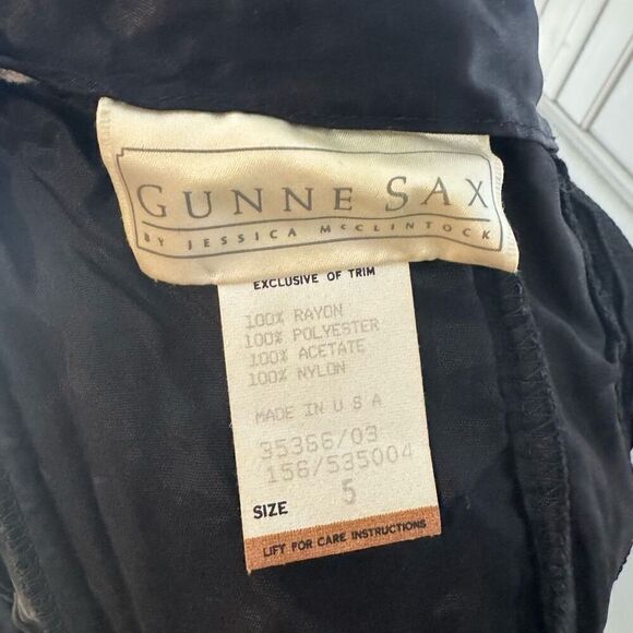 Gunne Sax 5 Strapless Velvet Bodice Midi Dress Black Whimsigoth Steampunk Rave - Picture 6 of 8